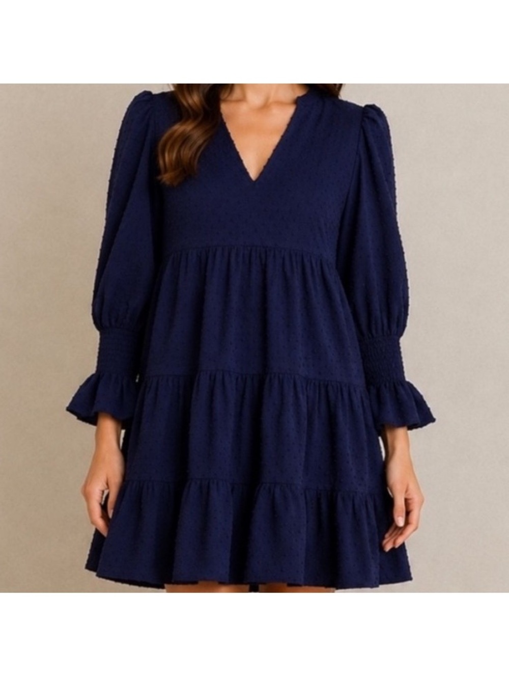 Pomander Place Tuckernuck Navy Swiss Dot Kenzo Mini Dress Women’s Medium - Picture 12 of 15
